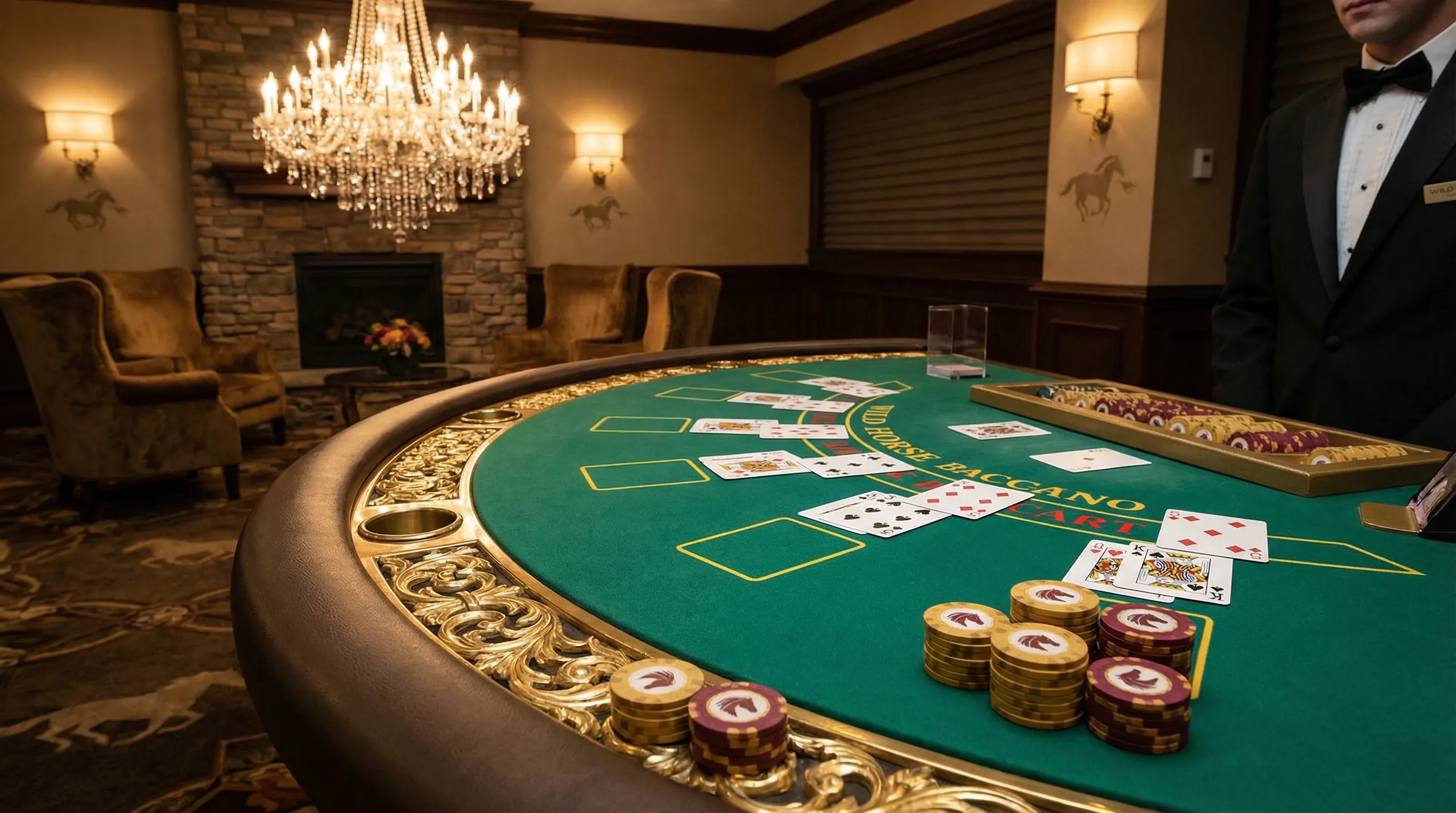 Mesa de bacará elegante no bethorse